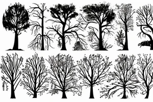 road with trees around tattoo idea
