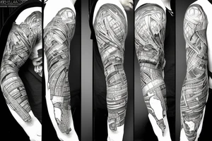 Titan Atlas carrying a world split in half, where the bottom (flat) half of that world is just a mirror of himself tattoo idea
