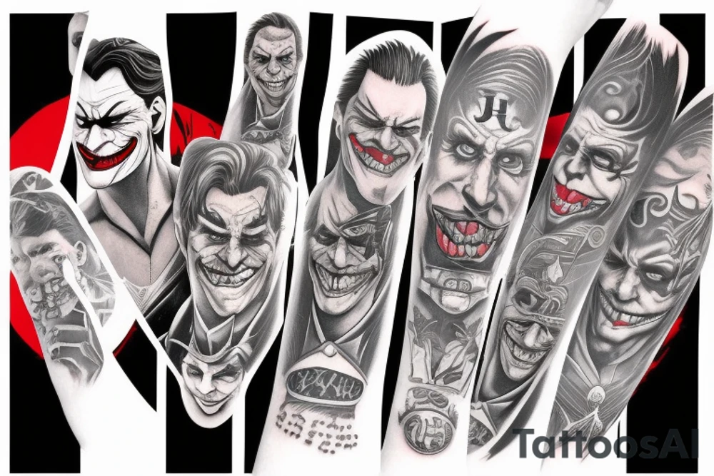 joker of batman with a baseball bat tattoo idea