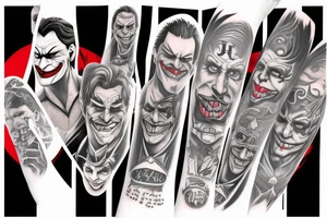joker of batman with a baseball bat tattoo idea