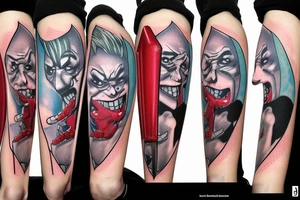 joker of batman with a baseball bat tattoo idea