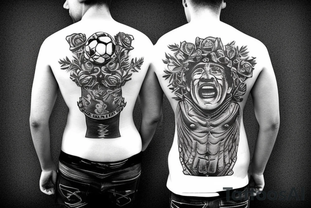 maradona with vesuvio and soccer tattoo idea
