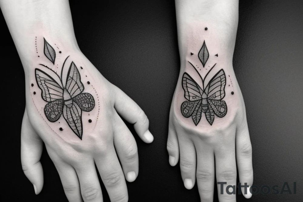 moth on hand tattoo idea