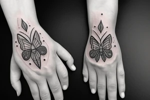 moth on hand tattoo idea