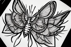 moth flying into the hand tattoo idea