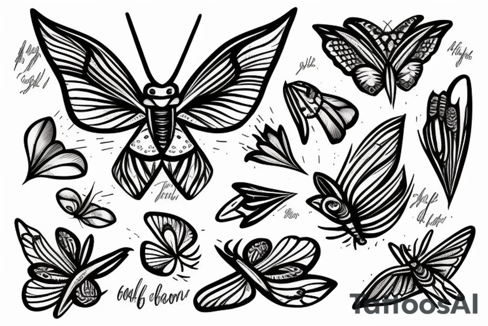 moth flying into the hand tattoo idea