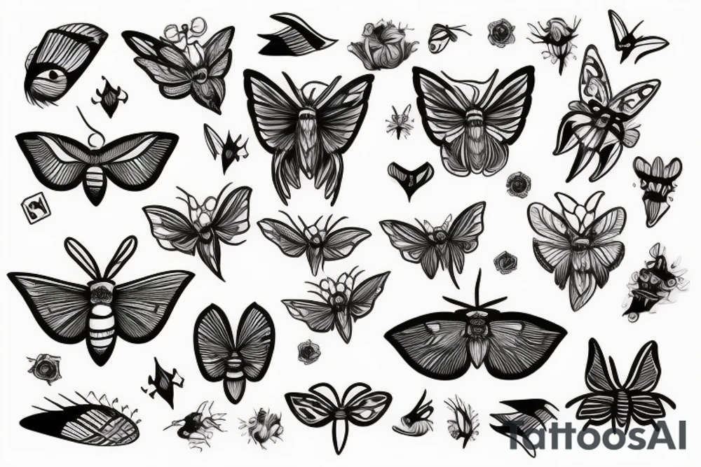 moth and hand tattoo idea