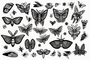 moth and hand tattoo idea
