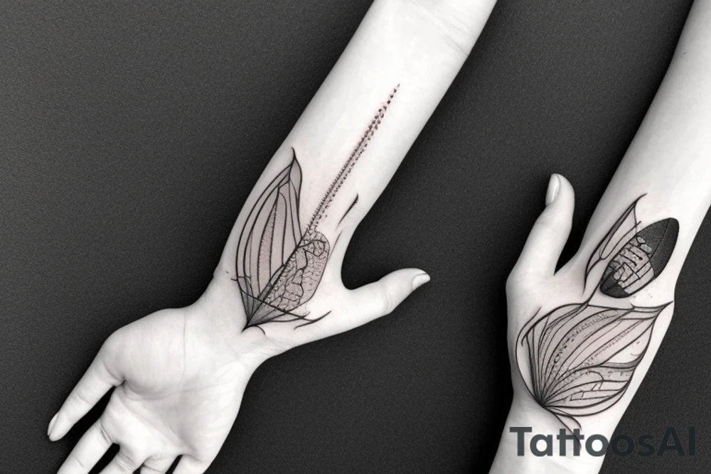 hand with moth tattoo idea