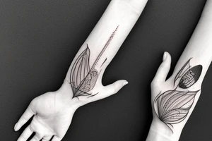 hand with moth tattoo idea