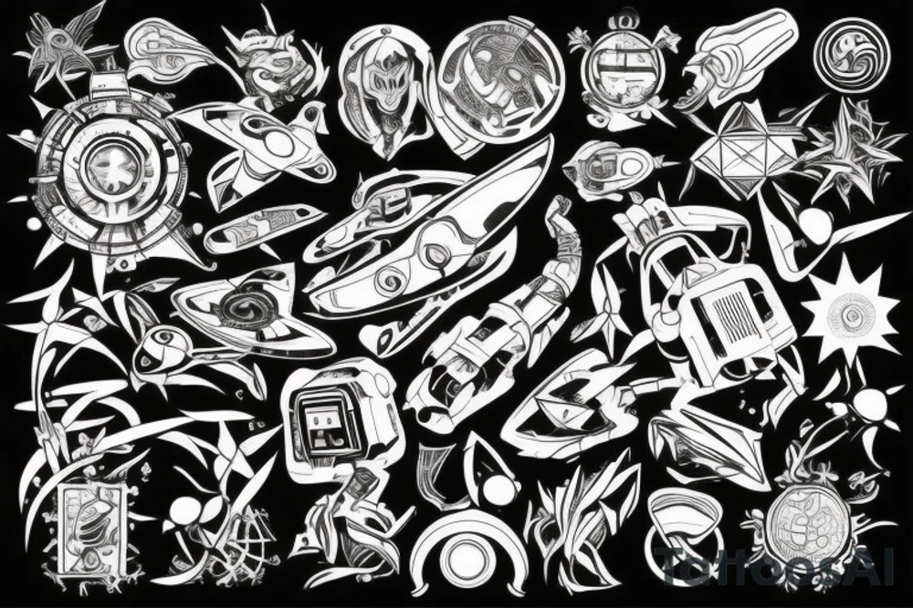 The life cycle and the sci-fi world tattoo idea