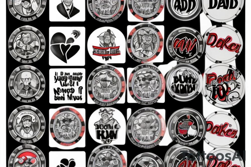 Memorial for dad with him handing me poker chip saying it's your spin now buddy boy tattoo idea