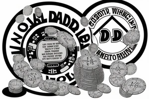 Memorial for dad with him handing me poker chip saying it's your spin now buddy boy tattoo idea