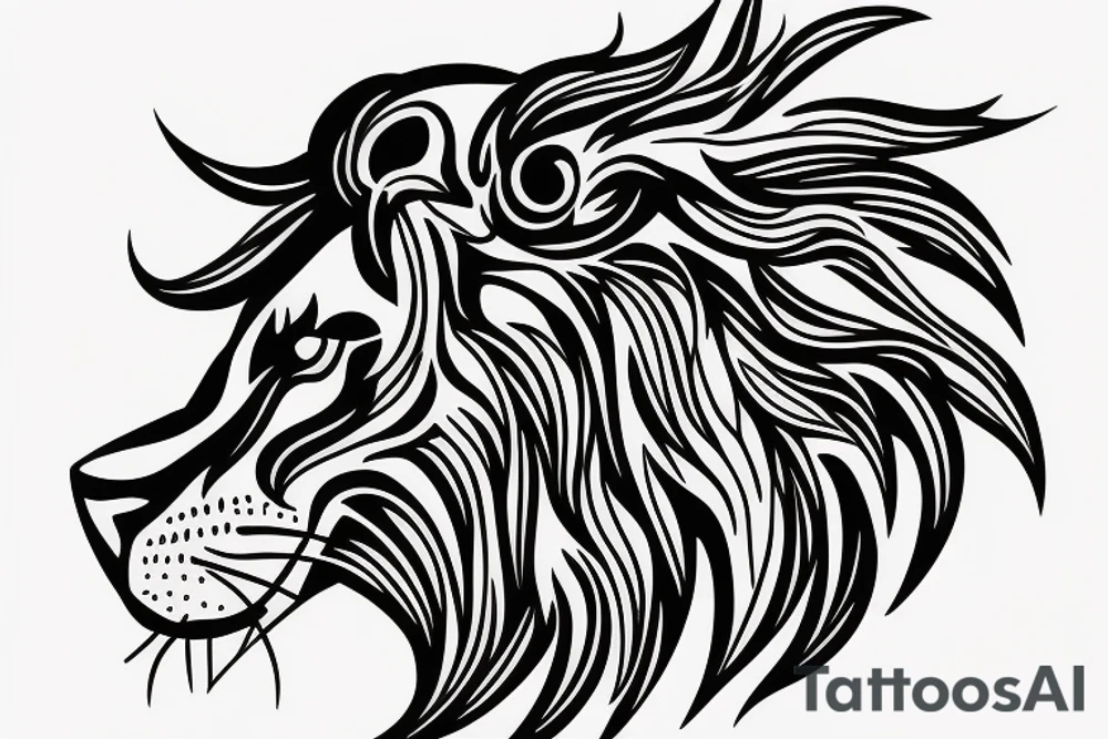 Lion four ace dreams lines tattoo idea