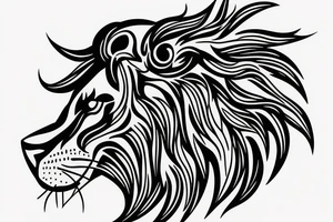 Lion four ace dreams lines tattoo idea