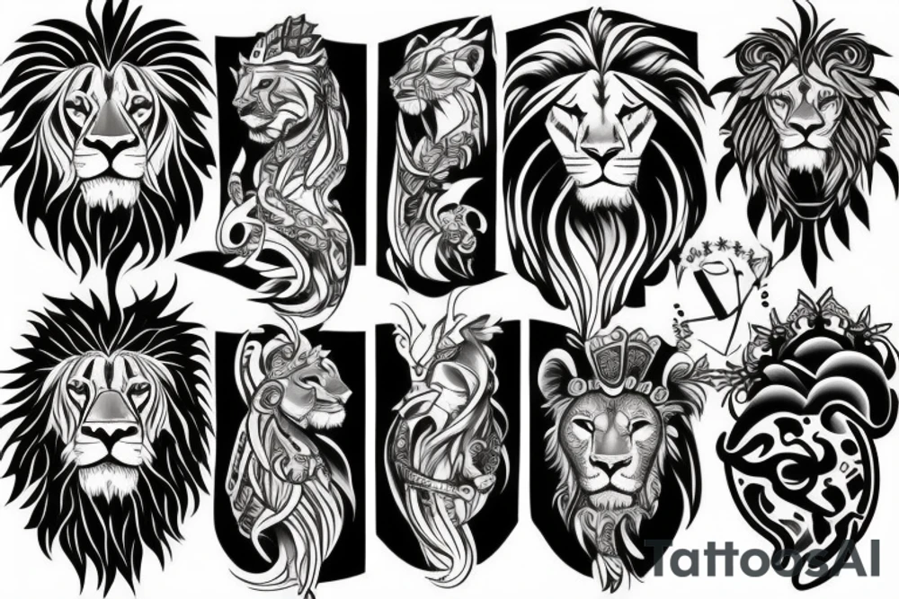 Aces lion tattoo idea