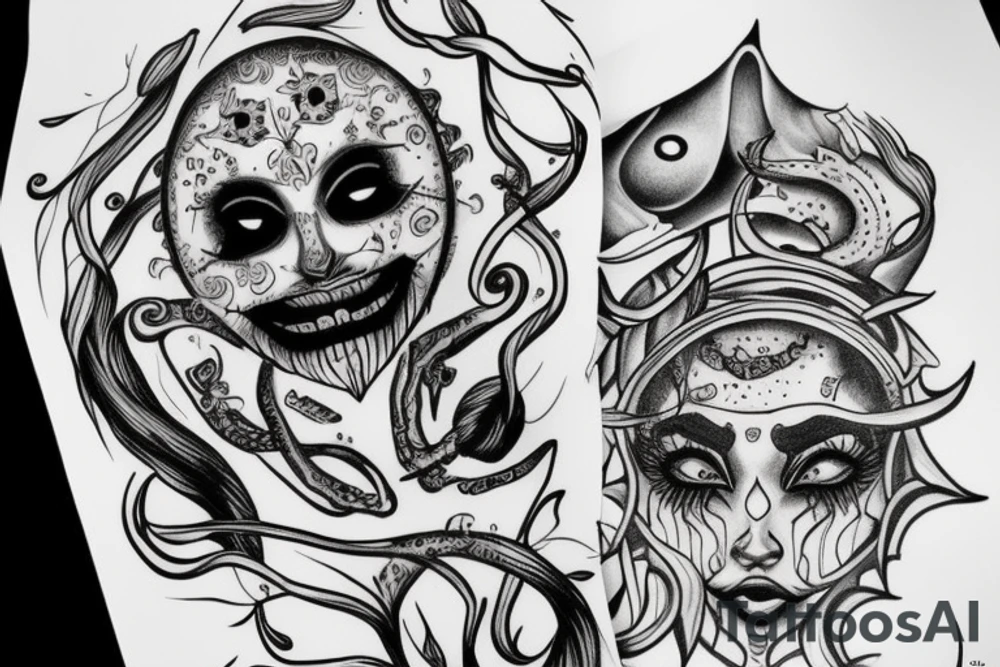 Medusas face tattoo idea