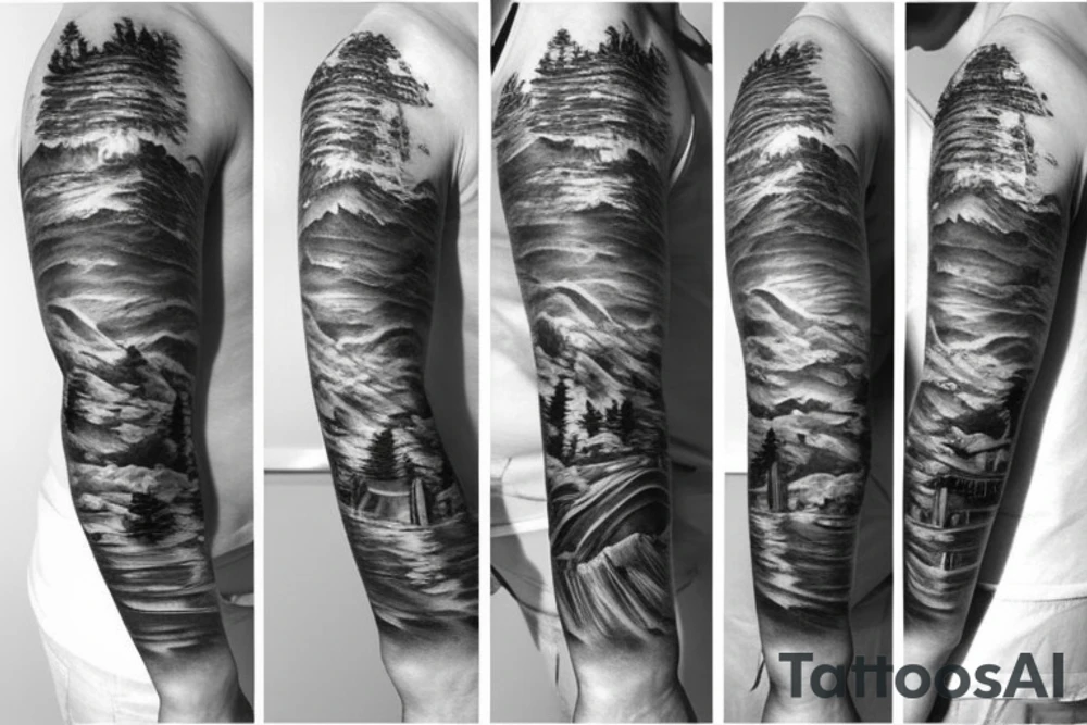 mont blanc mountains tattoo idea