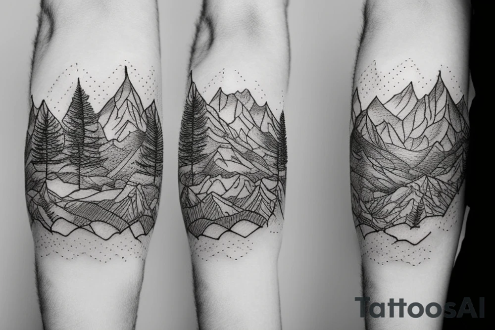 mont blanc mountains tattoo idea