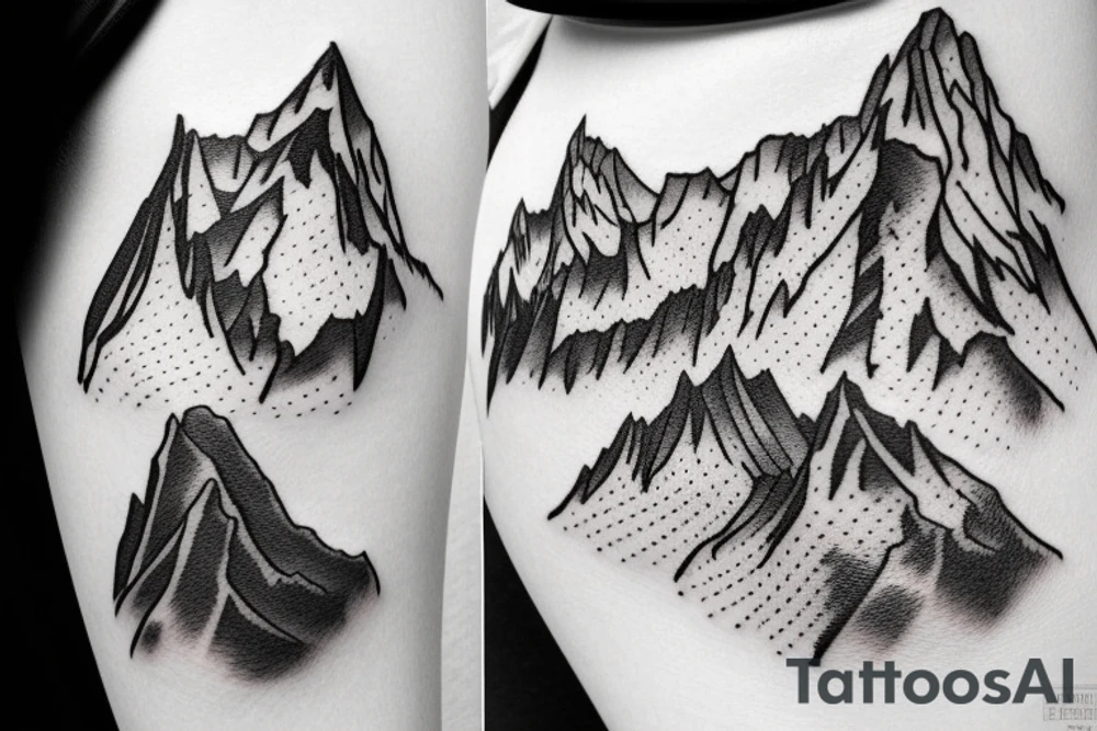 mont blanc mountains tattoo idea