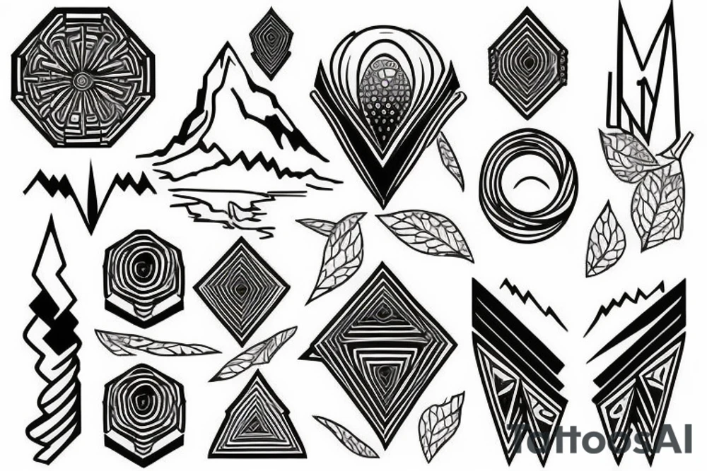 mont blanc mountains tattoo idea