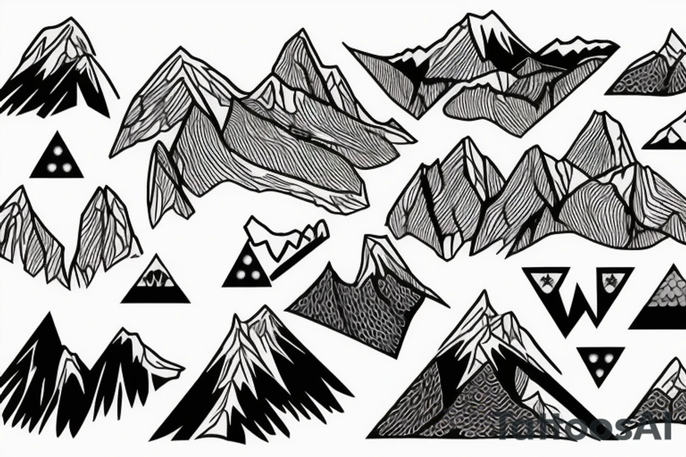 mont blanc mountains tattoo idea