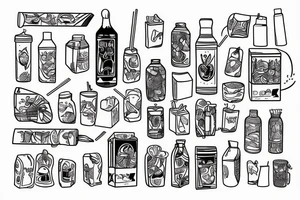 outline of a box of juice with a straw tattoo idea