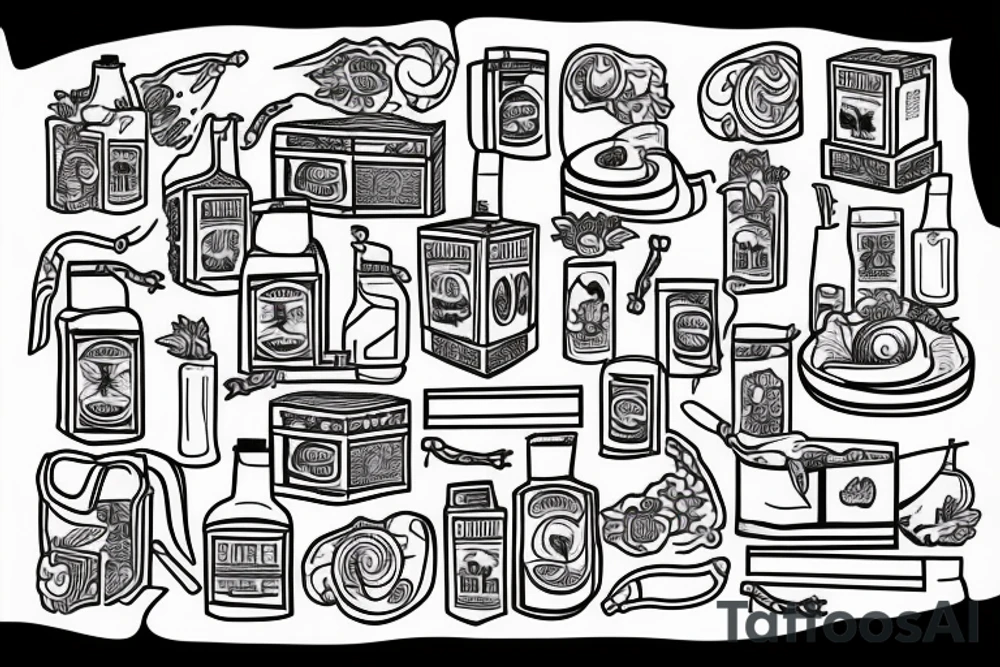 outline of a box of juice with a straw tattoo idea