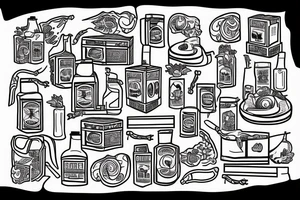 outline of a box of juice with a straw tattoo idea