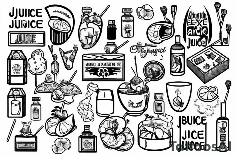 outline of a box of juice with a straw tattoo idea