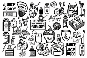 outline of a box of juice with a straw tattoo idea
