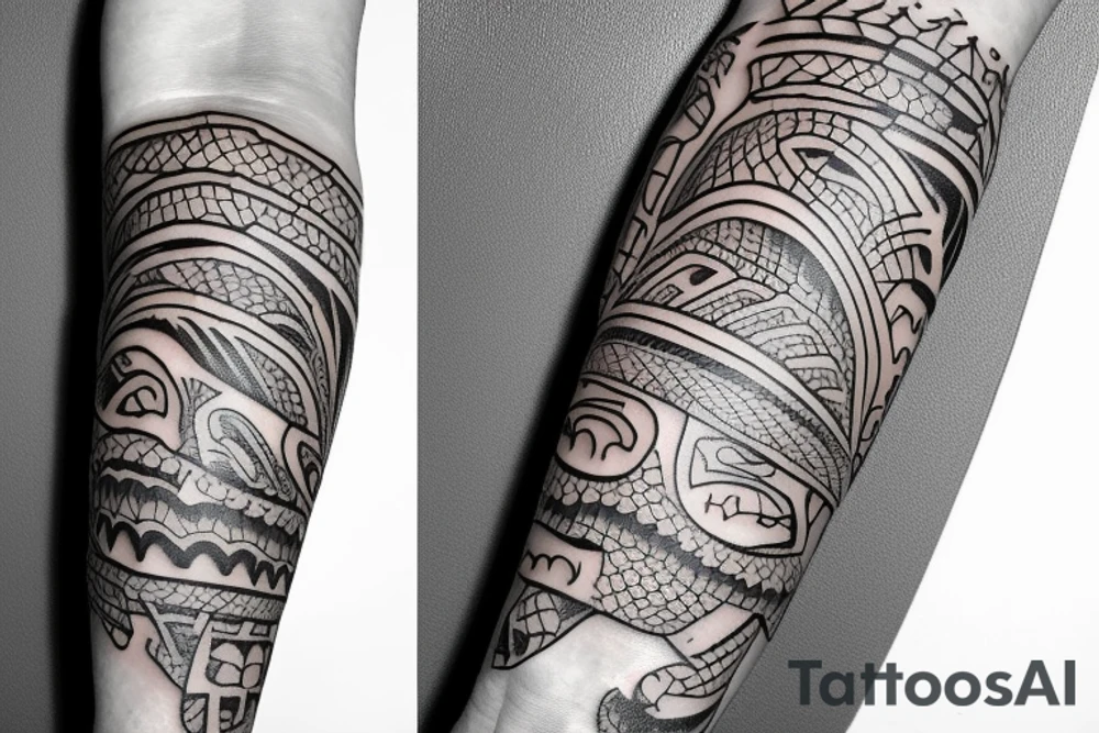 Tribal armband with alligator tattoo idea