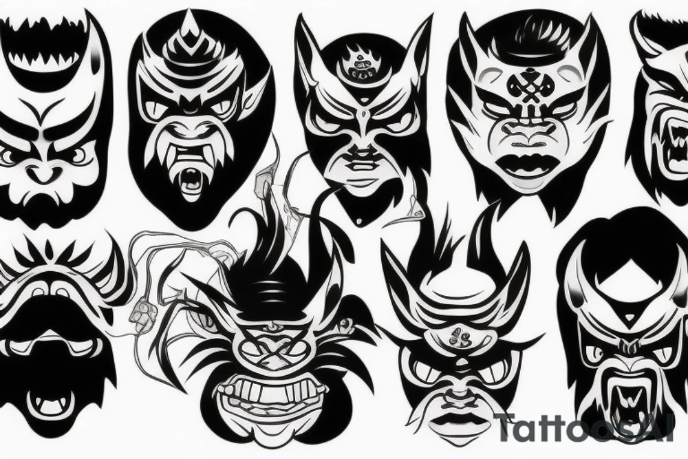 Oni mask tattoo idea