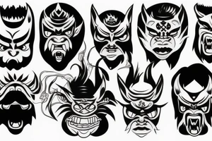 Oni mask tattoo idea
