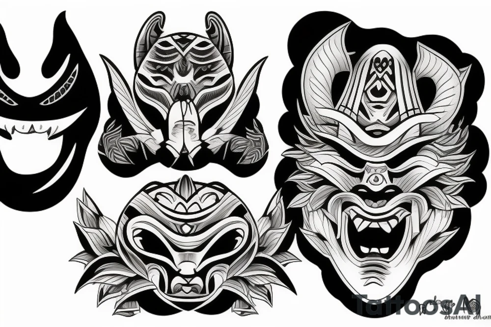 Oni mask tattoo idea