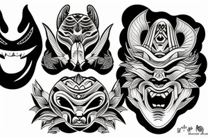 Oni mask tattoo idea
