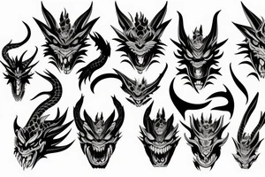 Oni mask dragon tattoo idea