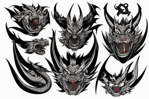 Oni mask dragon tattoo idea