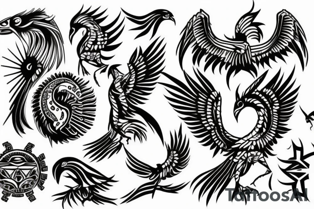 aztec phoenix tattoo idea
