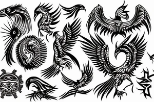 aztec phoenix tattoo idea