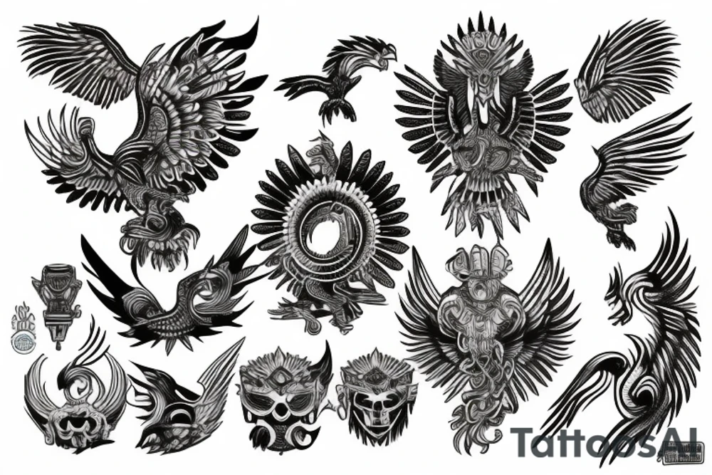 aztec phoenix tattoo idea