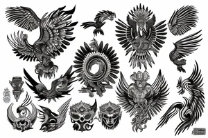 aztec phoenix tattoo idea