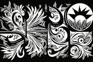 lightning strike bohemian tattoo idea