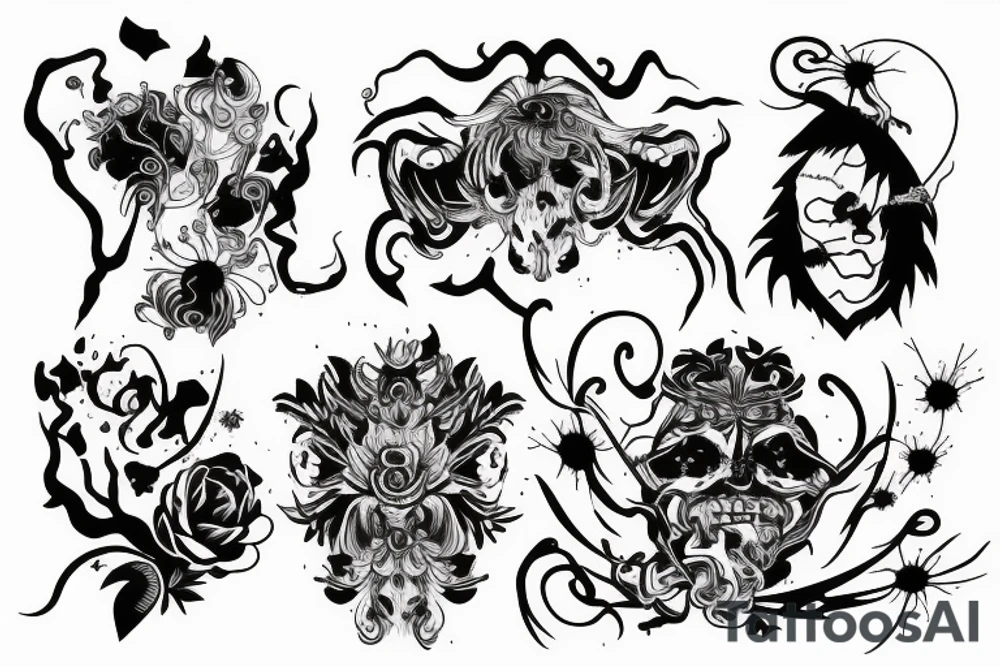 lightning strike bohemian tattoo idea