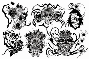 lightning strike bohemian tattoo idea