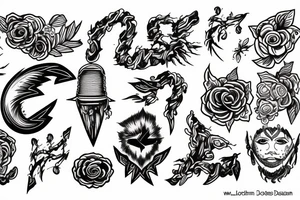 lightning strike bohemian tattoo idea