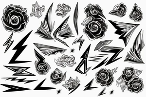 lightning strike bohemian tattoo idea
