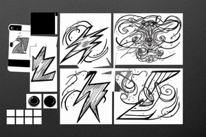 lightning strike bohemian tattoo idea