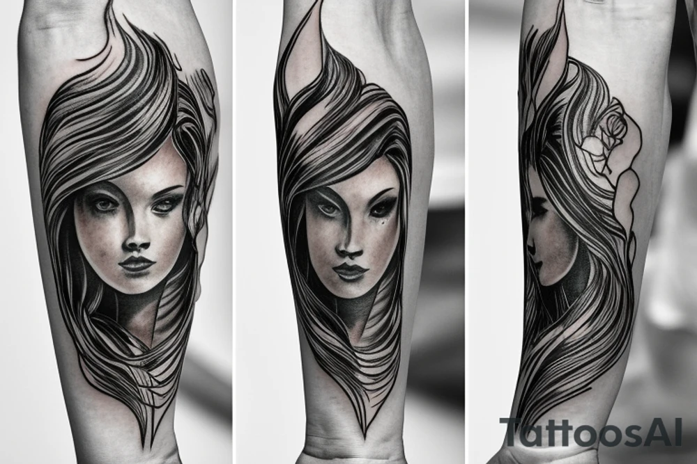 vase that is pouring water with lightning tattoo idea