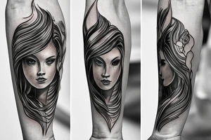 vase that is pouring water with lightning tattoo idea